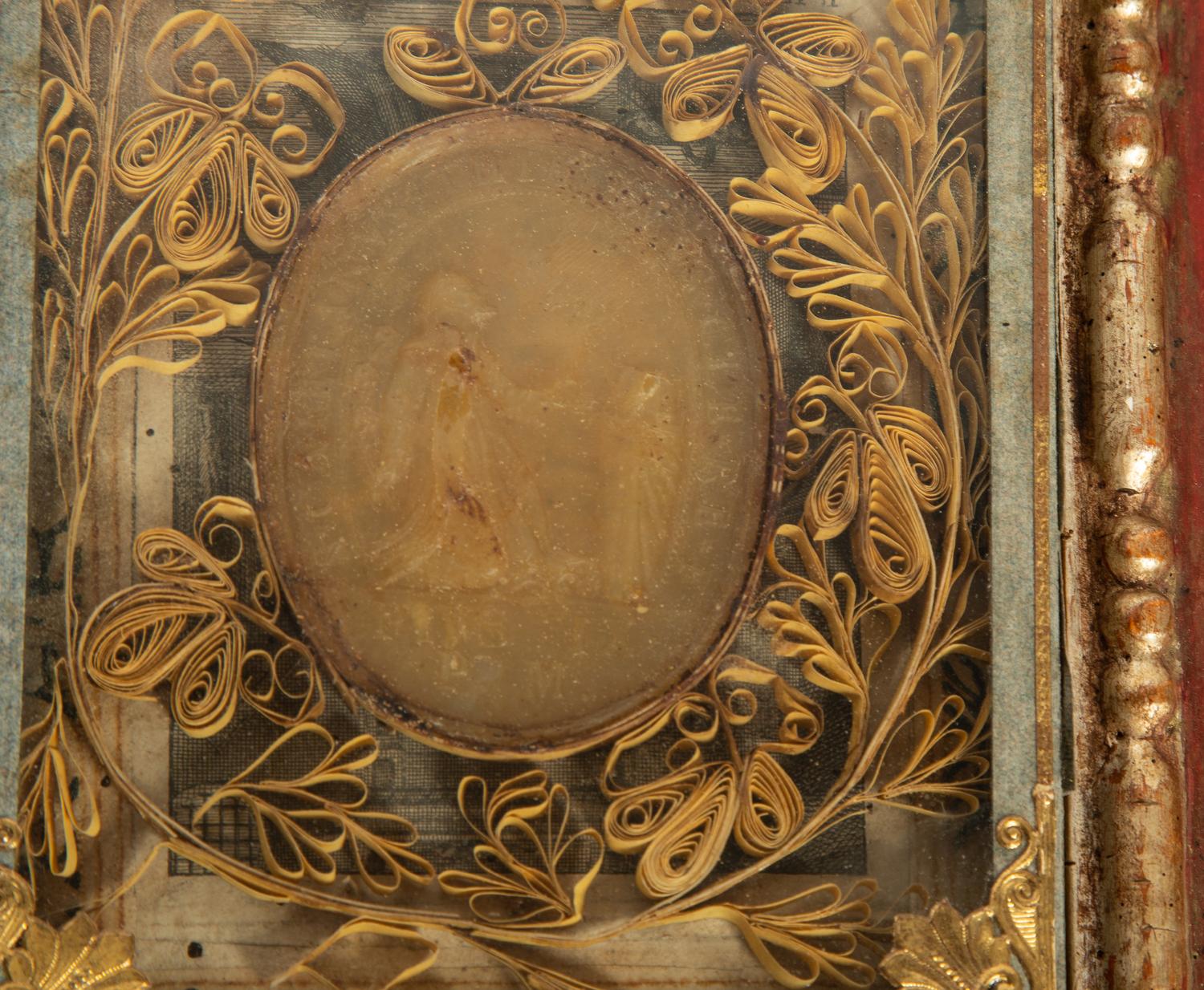 Two Framed Italian Saint Reliquaries — 17TH CENTURY
