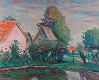 Artist Unknown, (20th Century), Landscape with Barns