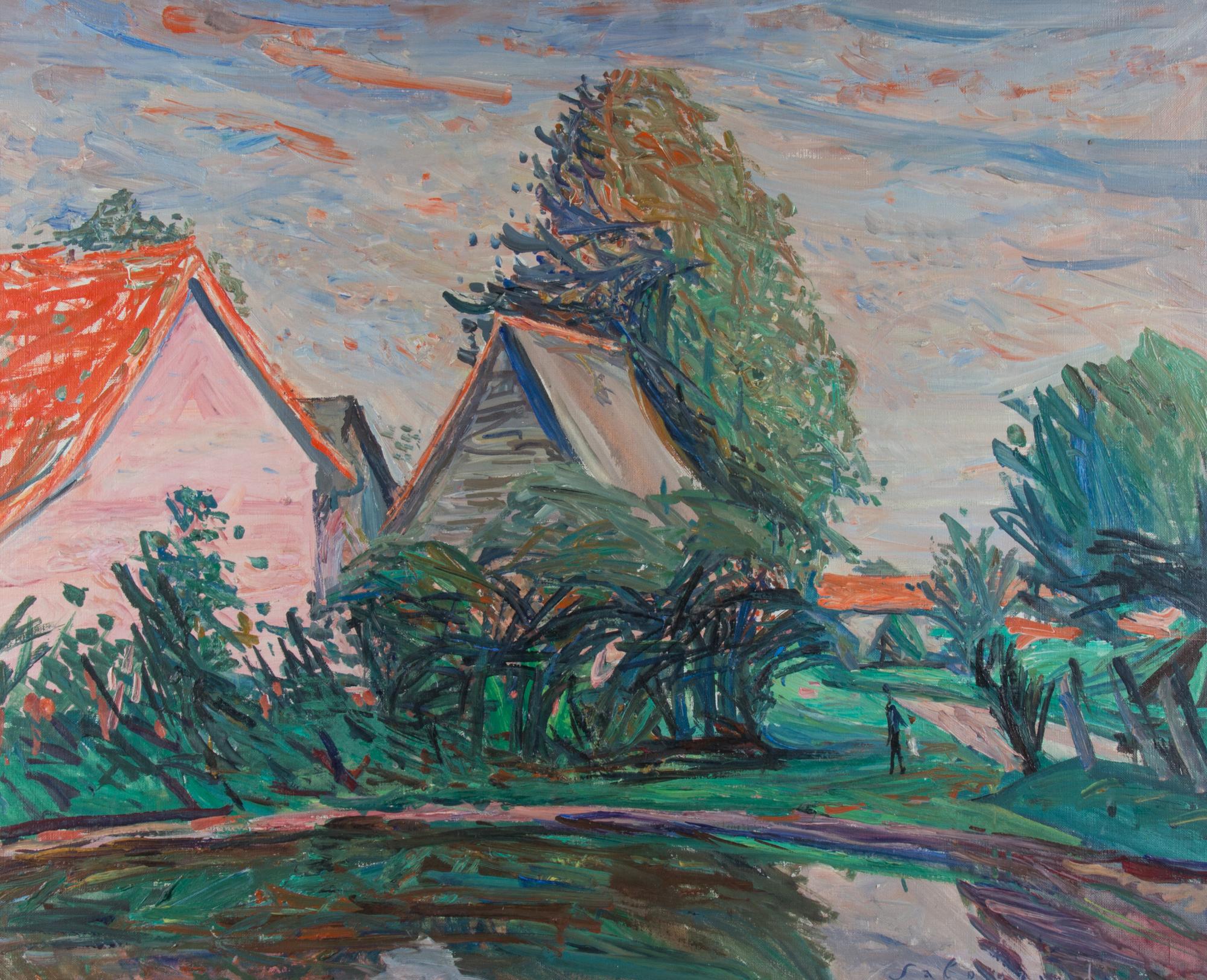 Artist Unknown, (20th Century), Landscape with Barns
