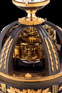 A French Gilt and Patinated Bronze Portico Annular Clock