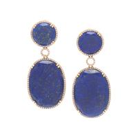 Dabakarov, Lapis Lazuli, Diamond, and Yellow Gold Pendant Earrings