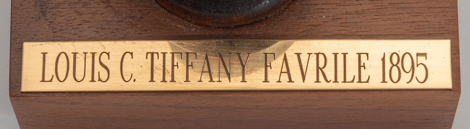 A Tiffany Studios Gold Favrile Pulled Feather Vase