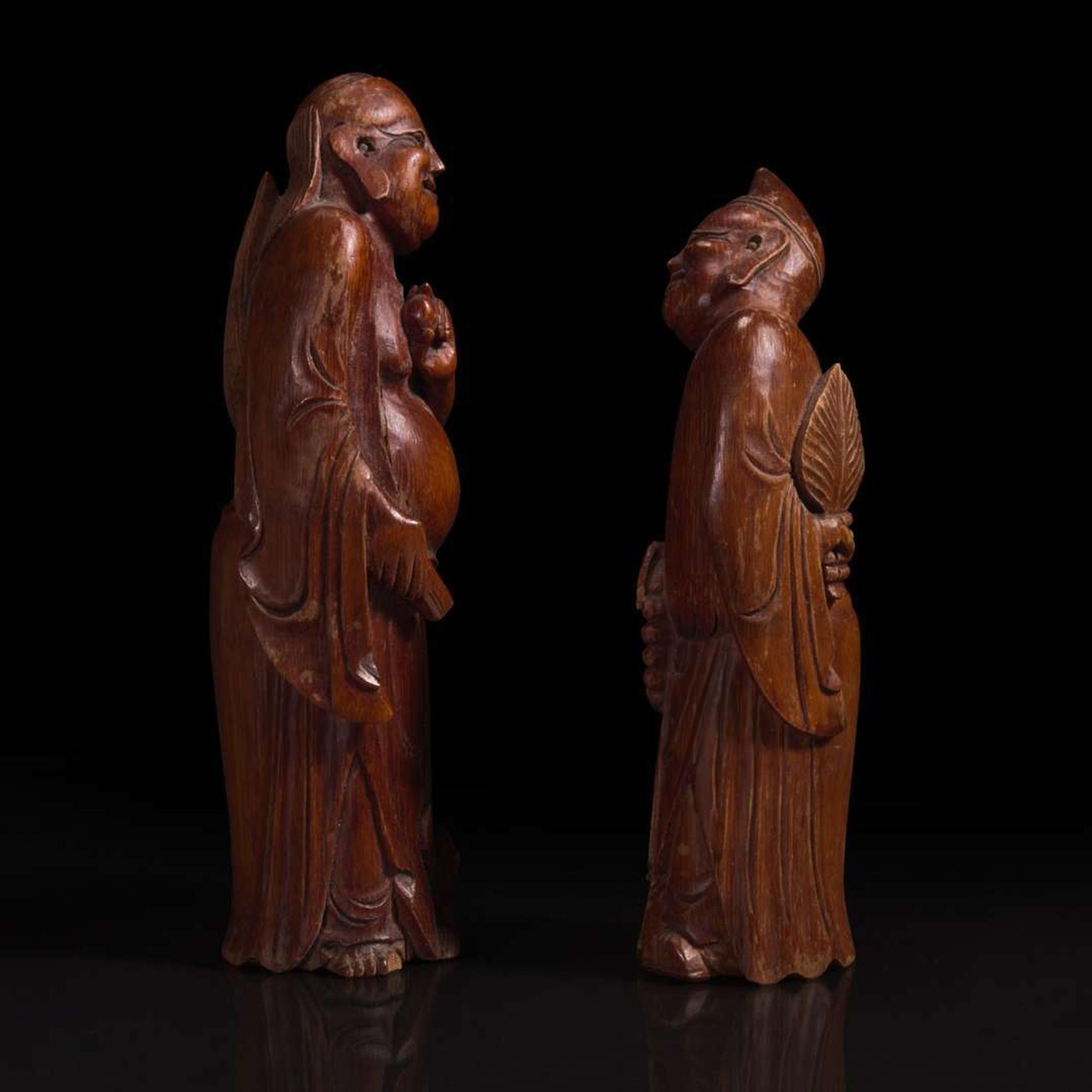 Two Chinese carved bamboo figures 18th/19th century