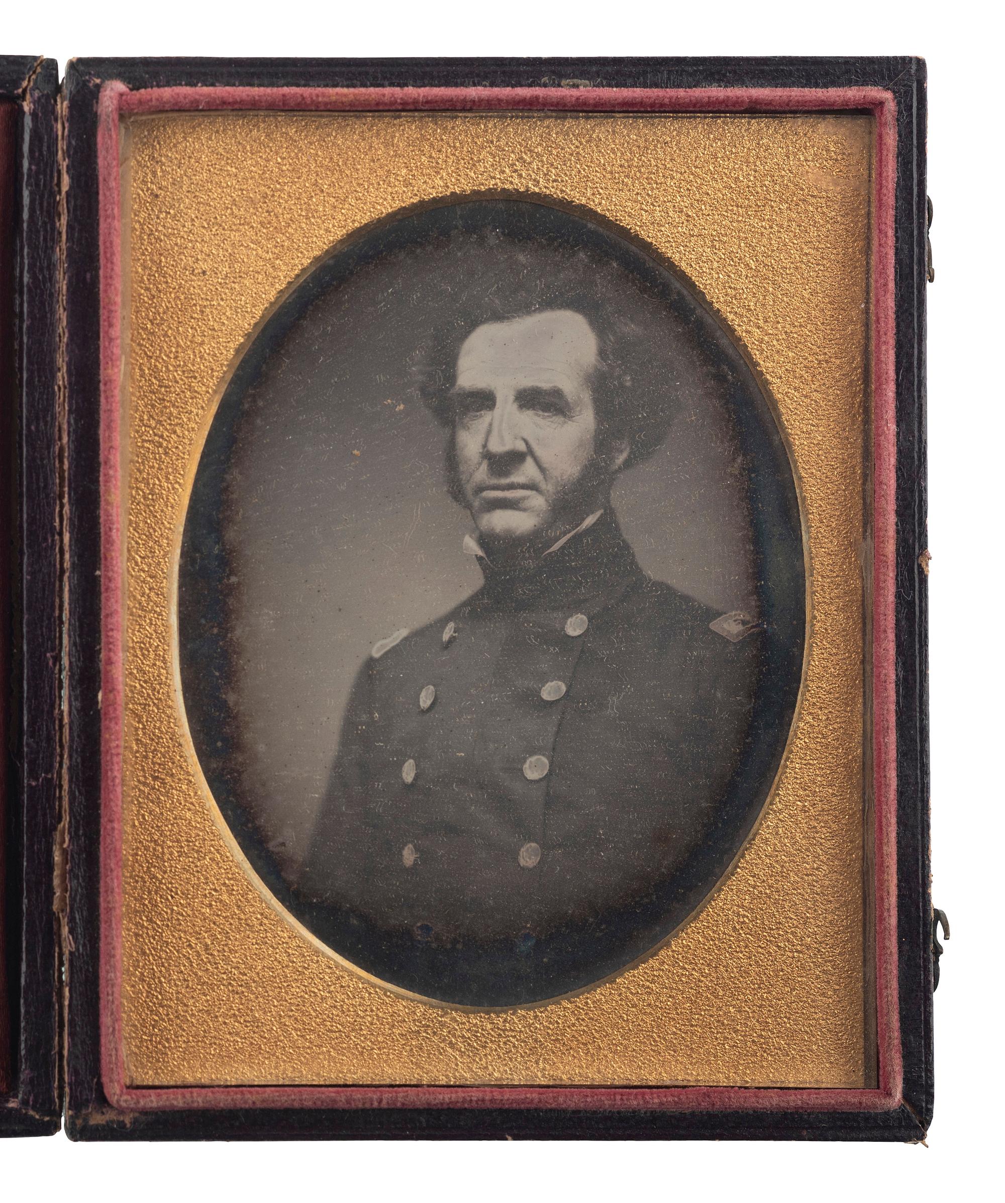 [CIVIL WAR - PHOTOGRAPHY] Quarter plate daguerreotype of an unidentified colonel. [Ca 1840s-50s].