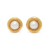 ELIZABETH LOCKE, MABÉ PEARL AND YELLOW GOLD EARRINGS