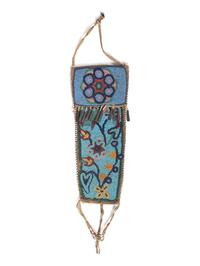 Great Lakes Beaded Hide Knife Sheath, with Floral Design