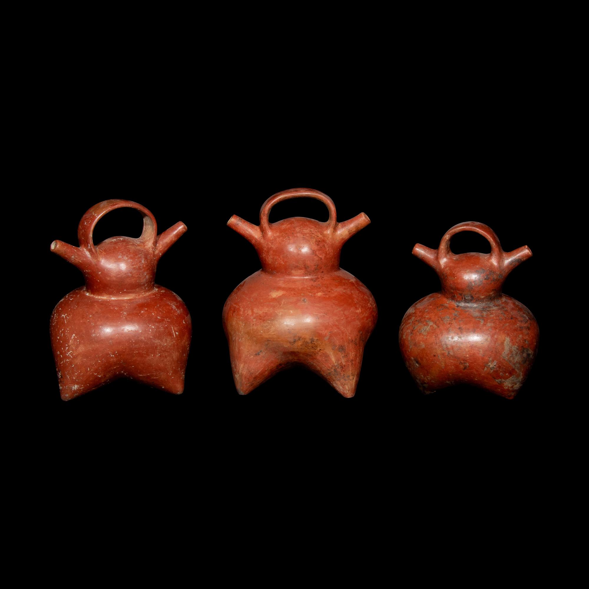 Three Calima Redware Alcarrazas