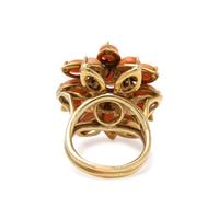 CORAL AND DIAMOND RING