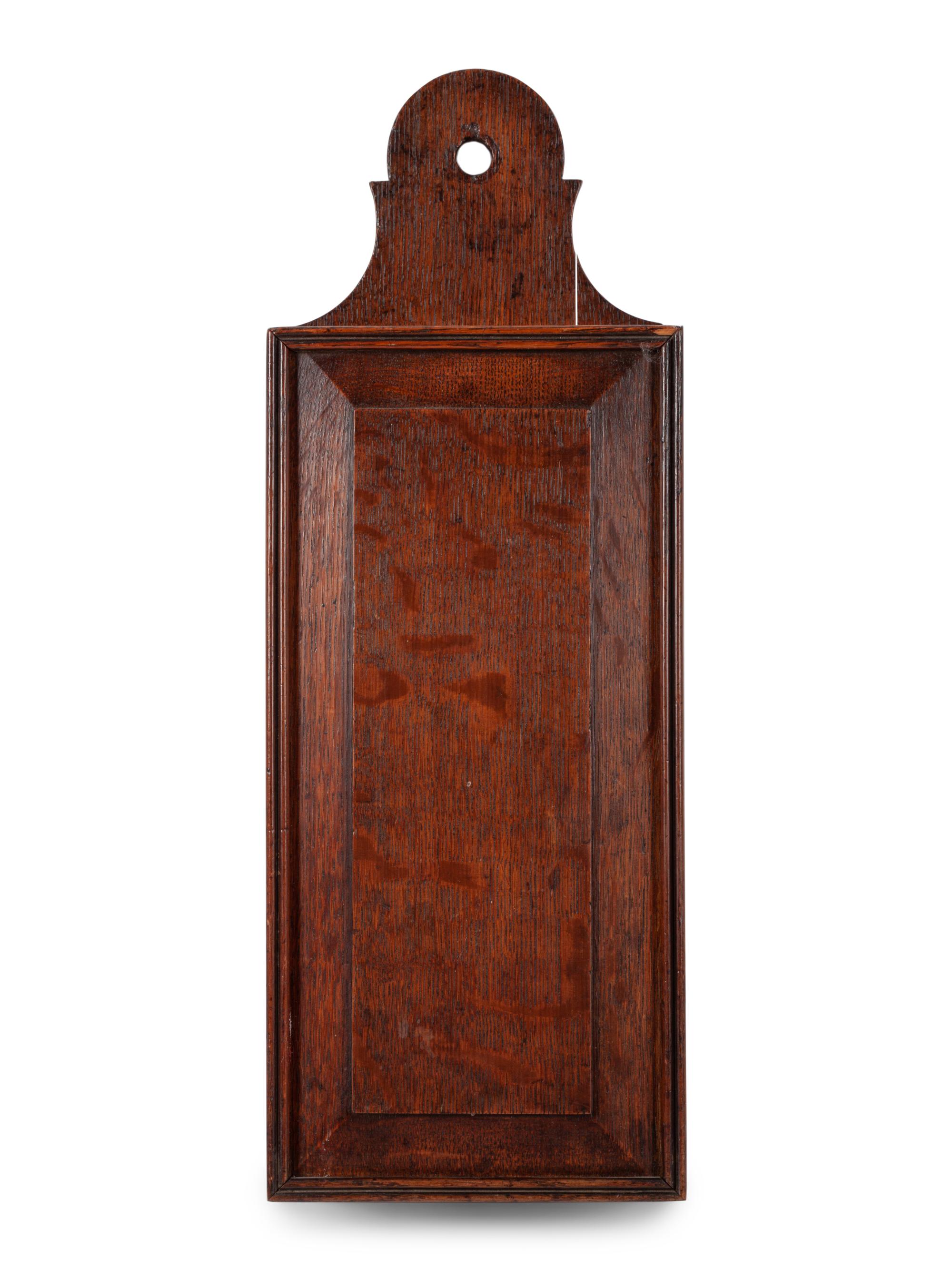An English Carved Oak Slide-Lid Candlebox