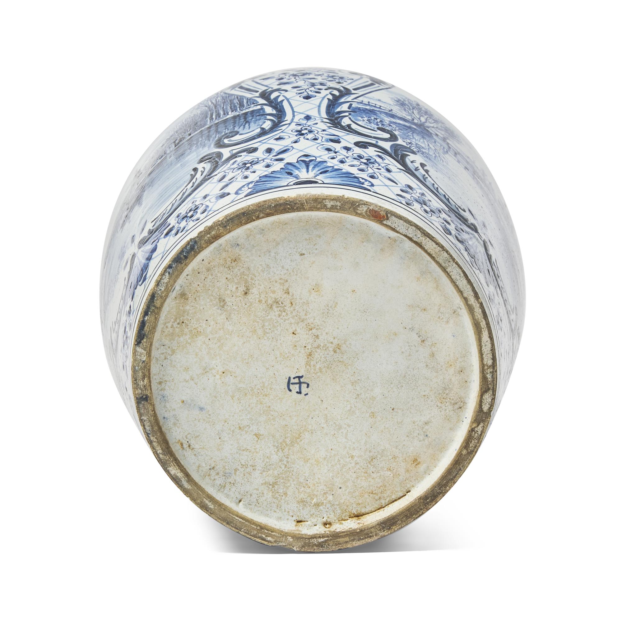 A Dutch Delft Covered Vase