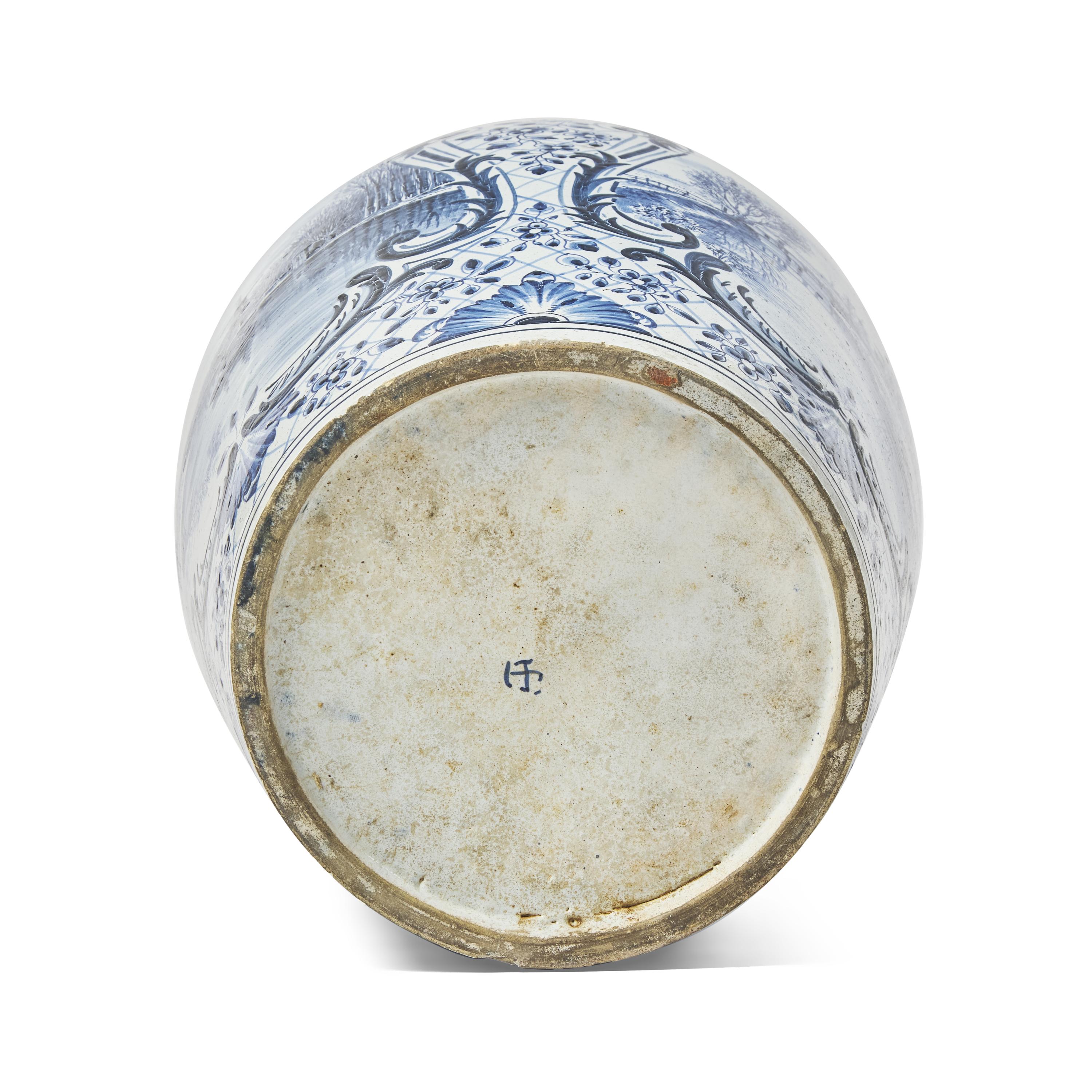 A Dutch Delft Covered Vase
