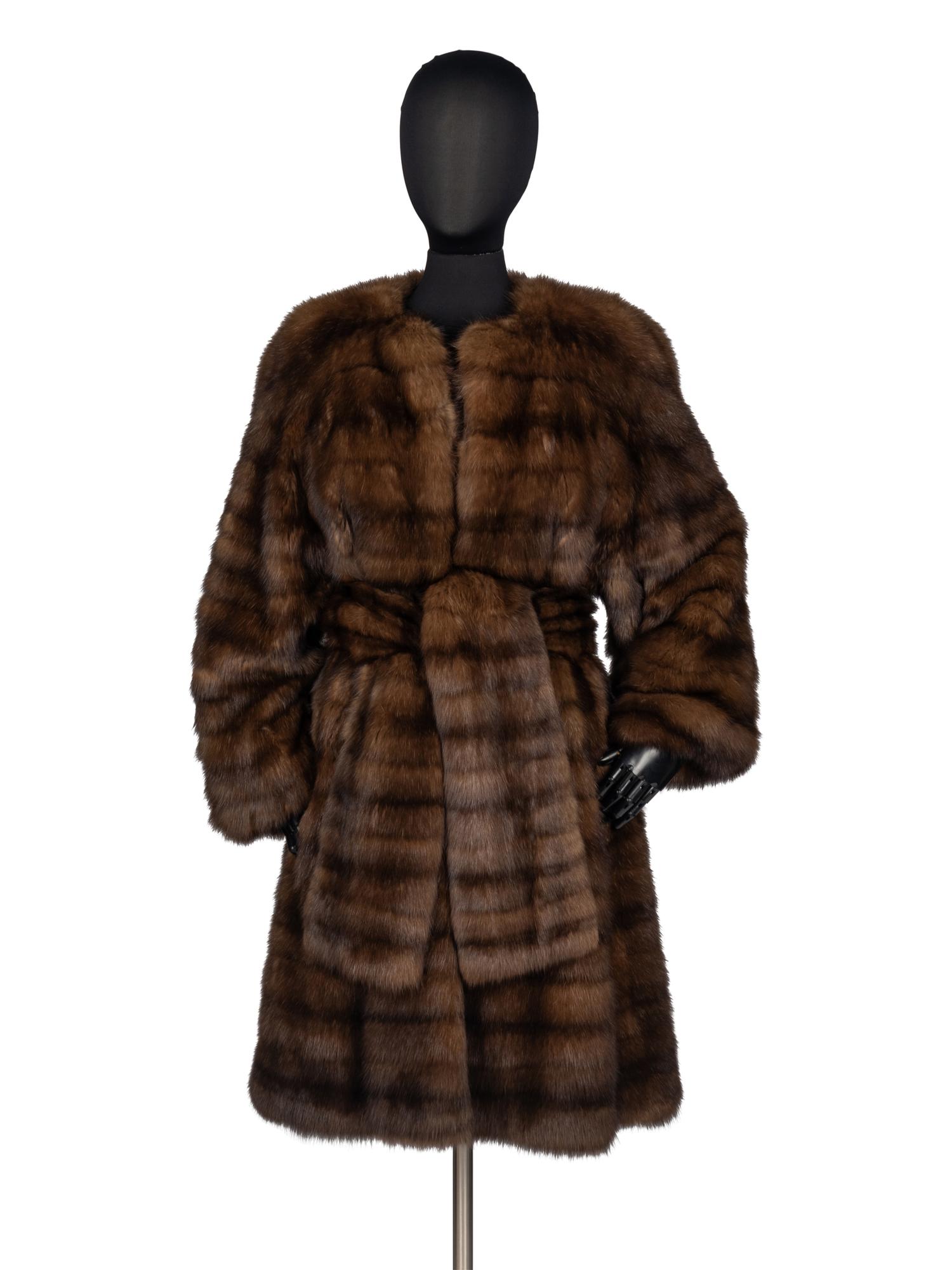 J. Mendel Barguzinsky Russian Sable Fur Coat With Belt