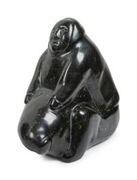 Three Large Inuit Soapstone Carvings