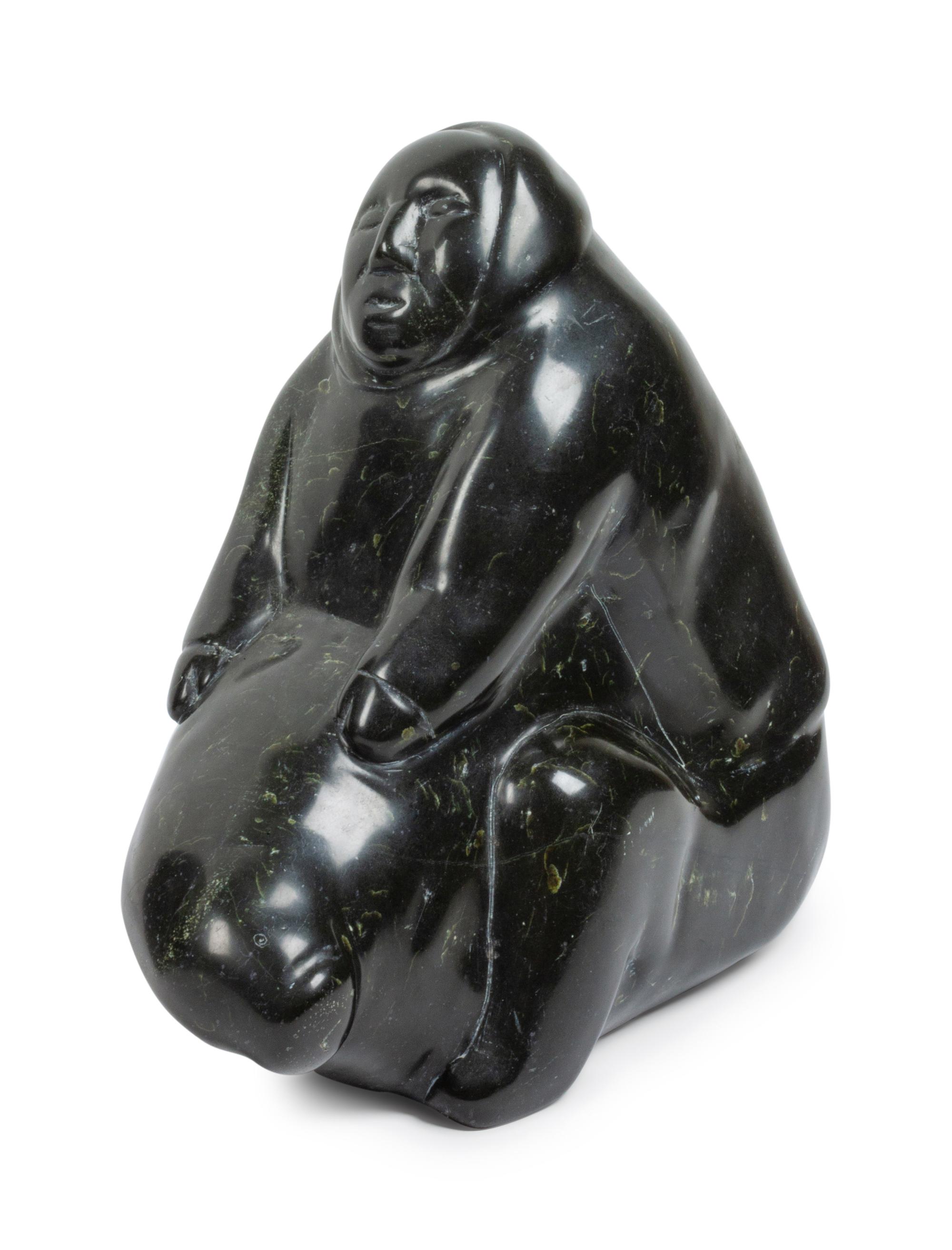 Three Large Inuit Soapstone Carvings