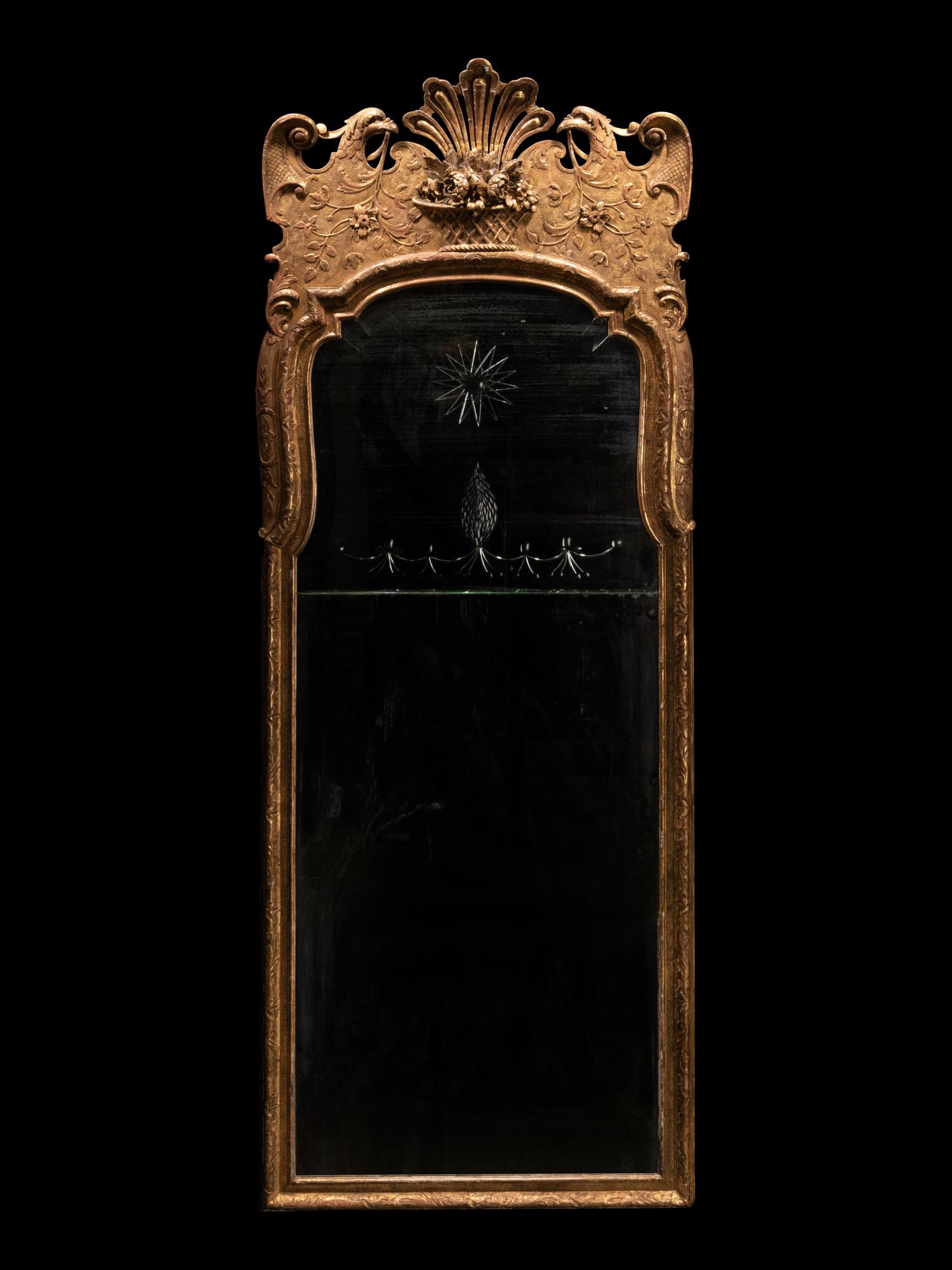A Pair of George I Style Giltwood Pier Mirrors