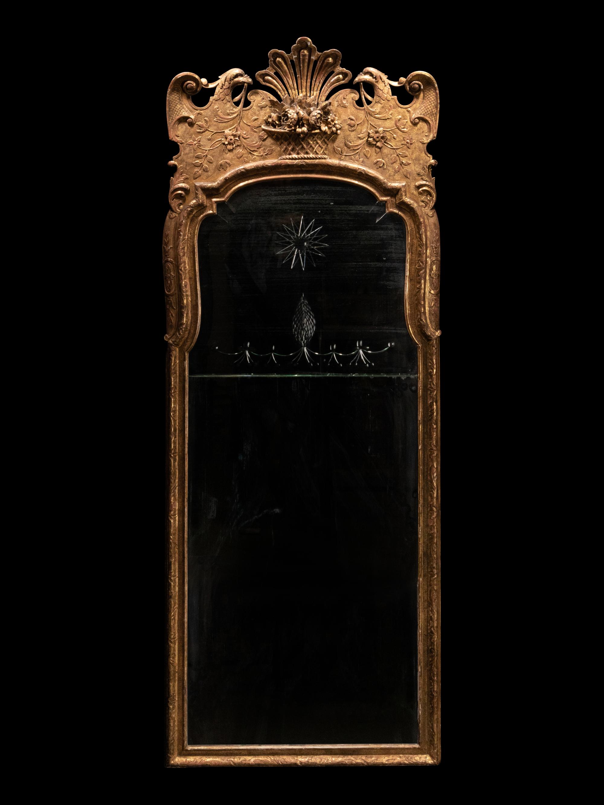 A Pair of George I Style Giltwood Pier Mirrors