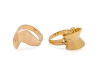 COLLECTION OF MODERNIST YELLOW GOLD RINGS