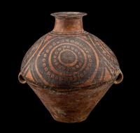 A Chinese Painted Pottery Handled Jar