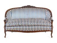 A Louis XV Style Carved Walnut Settee