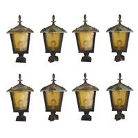 A Set of Eight American Bronze Lanterns 11" W x 11" D x 21" H — United States, Circa 1900