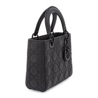 CHRISTIAN DIOR, MATTE ALL-BLACK SMALL LADY DIOR