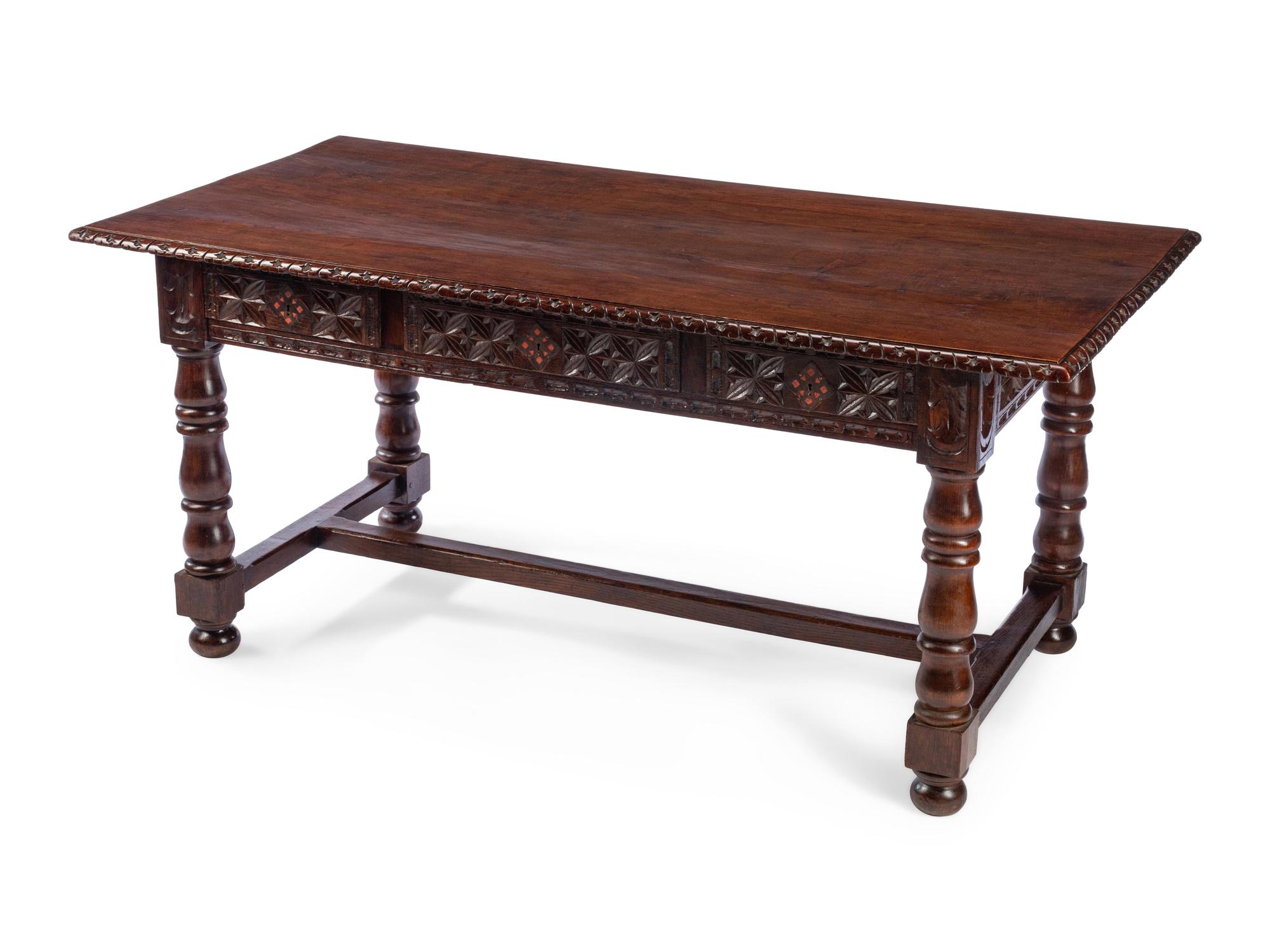 A Spanish Renaissance Revival Oak Refectory Table