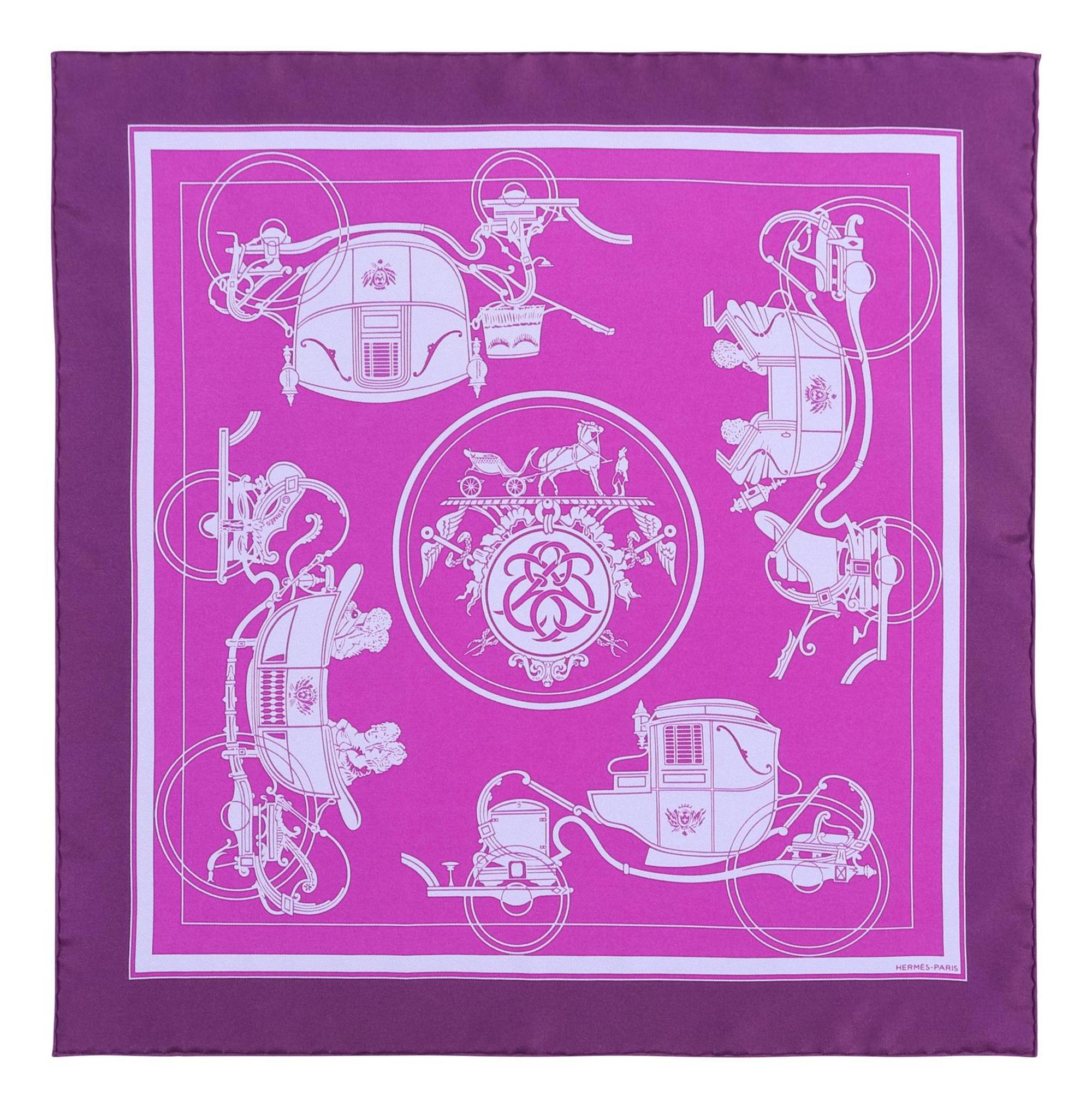 Three Hermès 40cm Silk Scarf, Gavroche