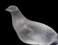 A Pair of Lalique Quail Figures