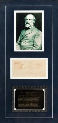 [CIVIL WAR]. LEE, Robert E. (1807-1870). Autograph free frank ("R.E. Lee"), as Lieutenant ("Lt."). Washington City, 16 December n.d.