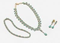 A 14K Yellow Gold and Turquoise Jewelry Suite
