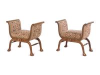 A Pair of Schumacher Curule-Form Benches