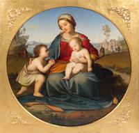 Johann Gebhard Flatz, (Austrian, 1800-1881), Madonna with Child and John the Baptist as a Boy, 1848