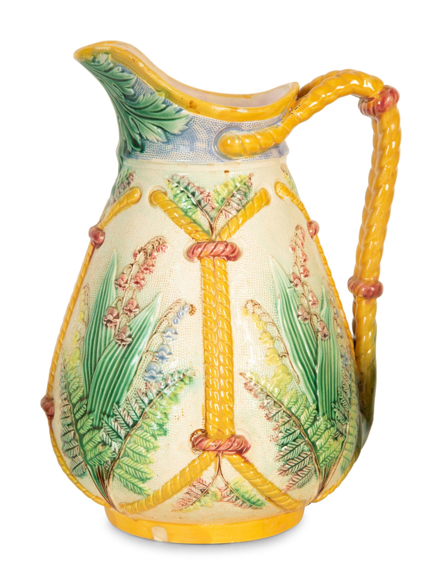 A Zsolnay Iridescent Art Pottery Cachepot and Two Majolica Table Articles — 19th/20th Century