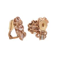 MORGANITE AND DIAMOND FLOWER EARCLIPS