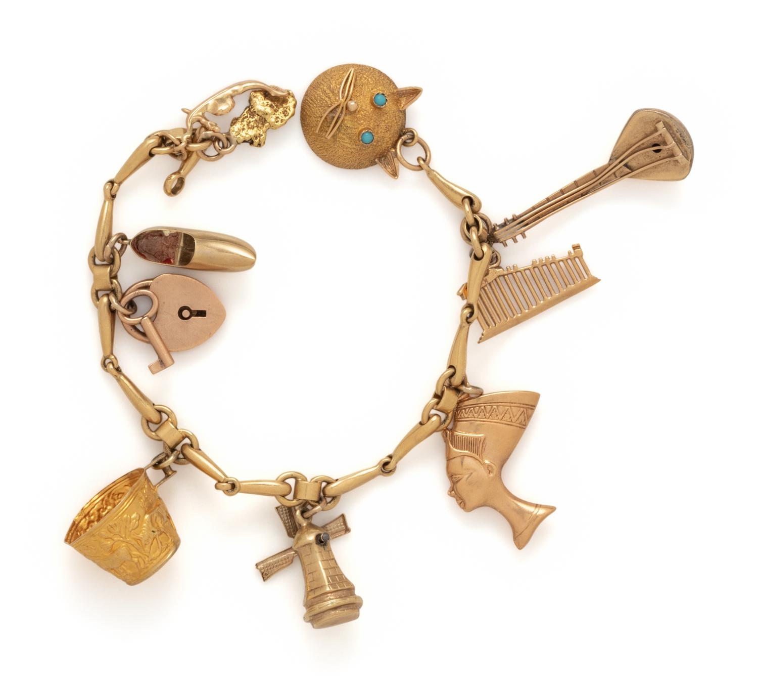 YELLOW GOLD CHARM BRACELET