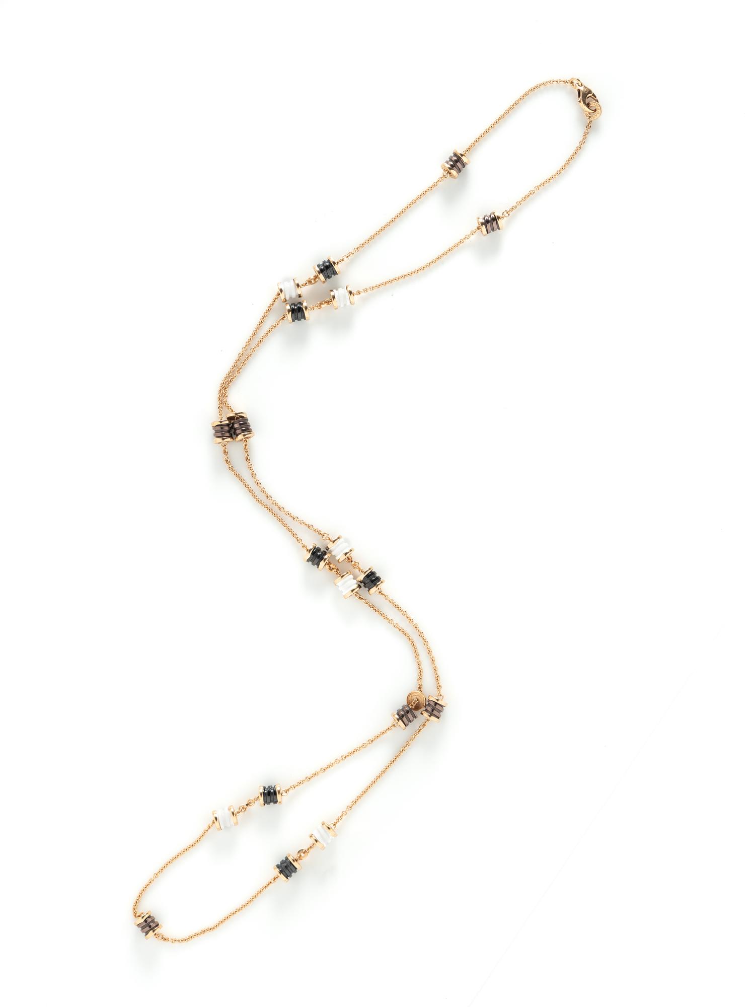 BULGARI, ROSE GOLD AND CERAMIC 'B.ZERO1' NECKLACE