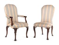 A Set of Four George II Style Carved Mahogany Dining Chairs
