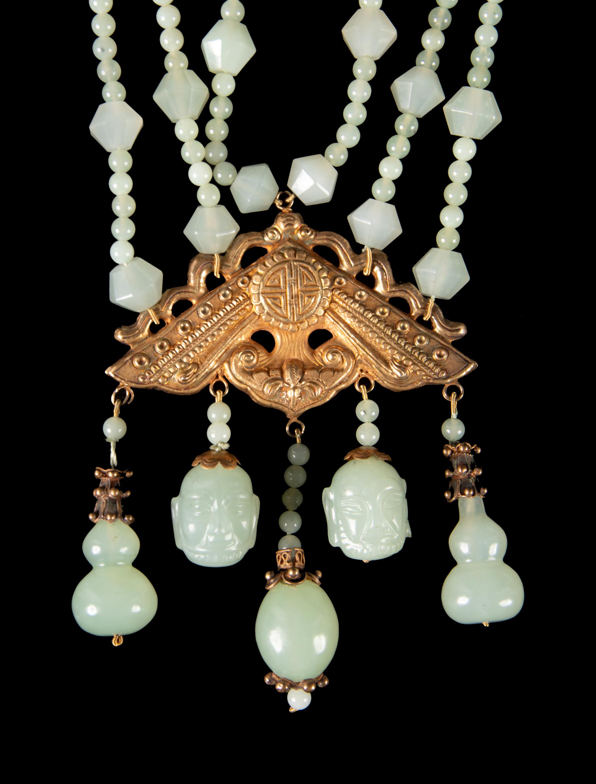 Three Chinese Hardstone Necklaces