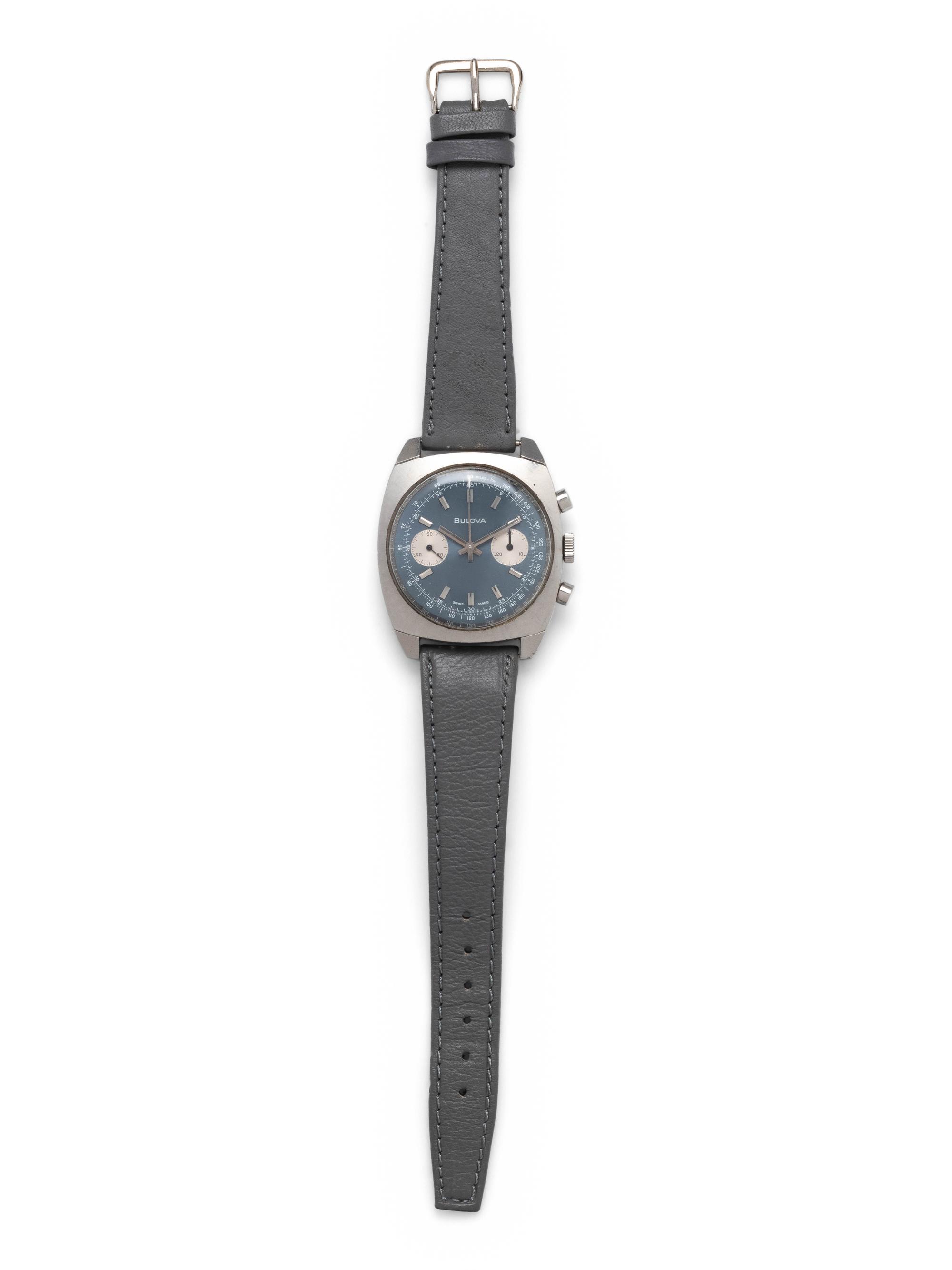 BULOVA, STAINLESS STEEL CHRONOGRAPH WRISTWATCH