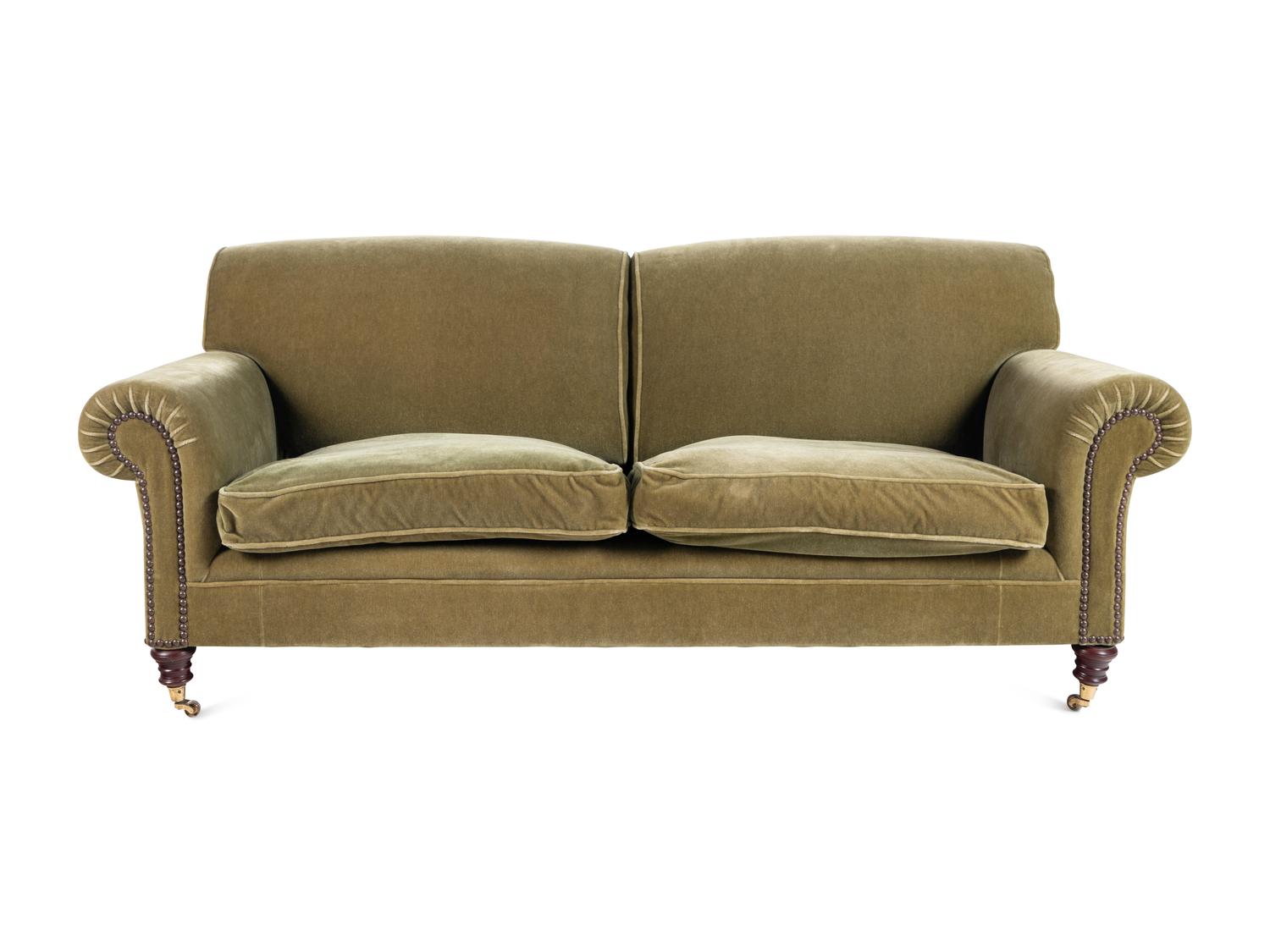 A George Smith Velvet Upholstered Two Seat Sofa