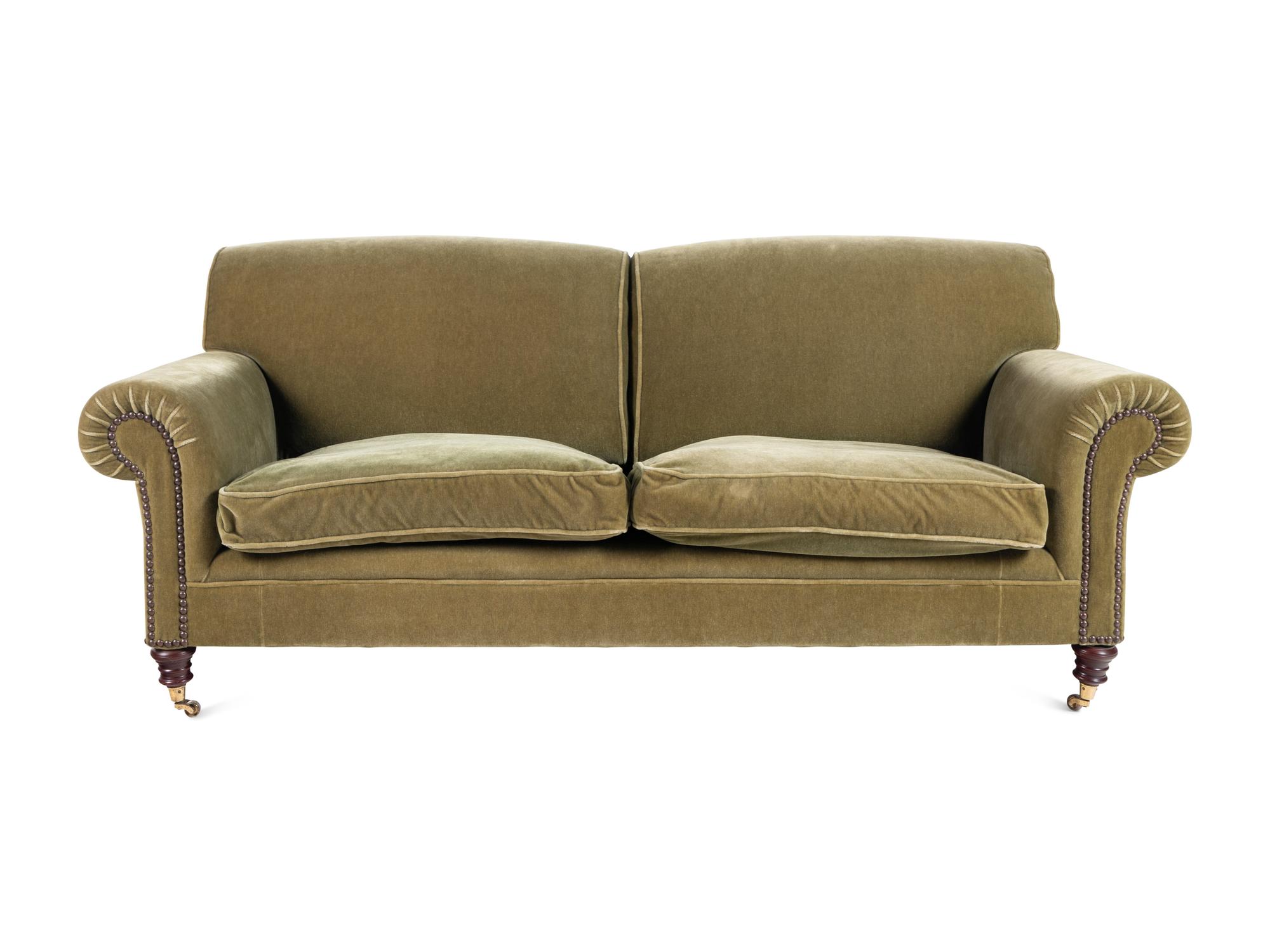 A George Smith Velvet Upholstered Two Seat Sofa