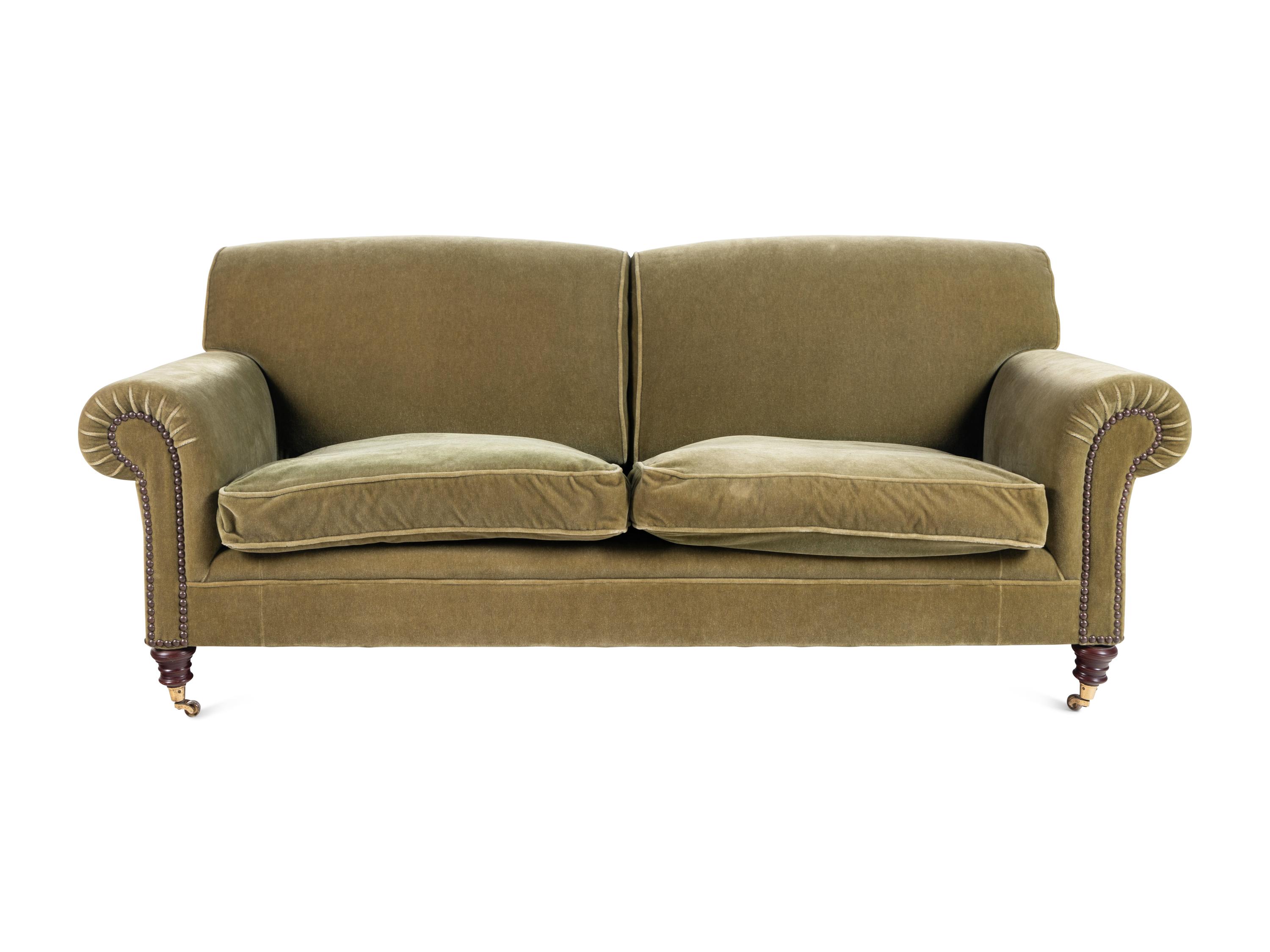 A George Smith Velvet Upholstered Two Seat Sofa