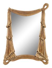 A Pair of Neoclassical Style Gilded Ribbon-Swag Motif Mirrors