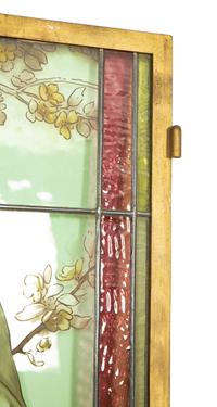A Belle Epoque Stained and Leaded Glass Window in Four Parts