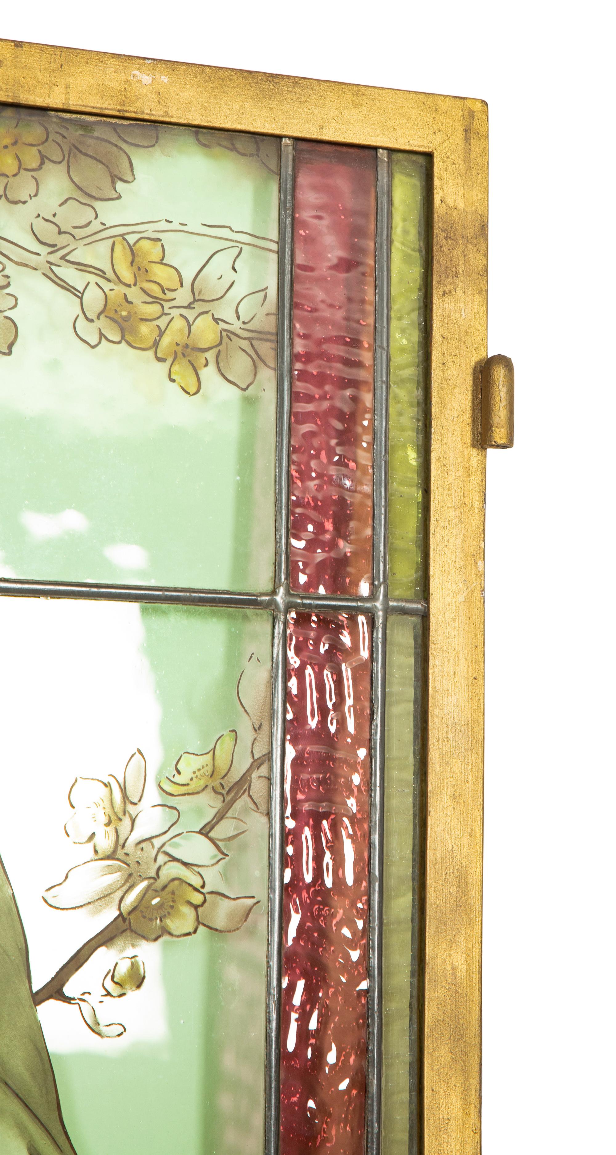 A Belle Epoque Stained and Leaded Glass Window in Four Parts
