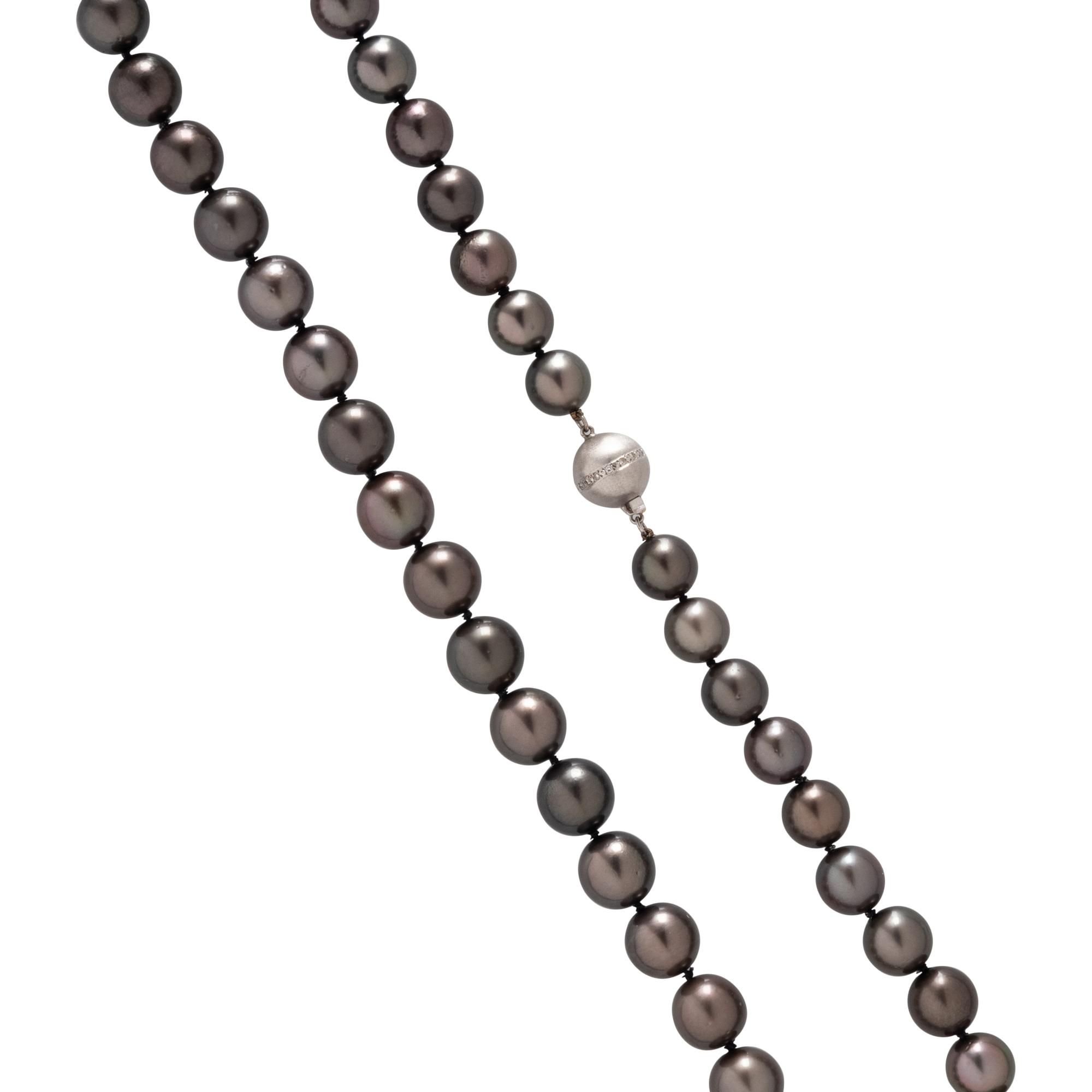 CULTURED TAHITIAN PEARL AND DIAMOND NECKLACE