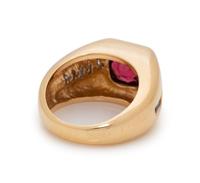 GARNET AND DIAMOND RING