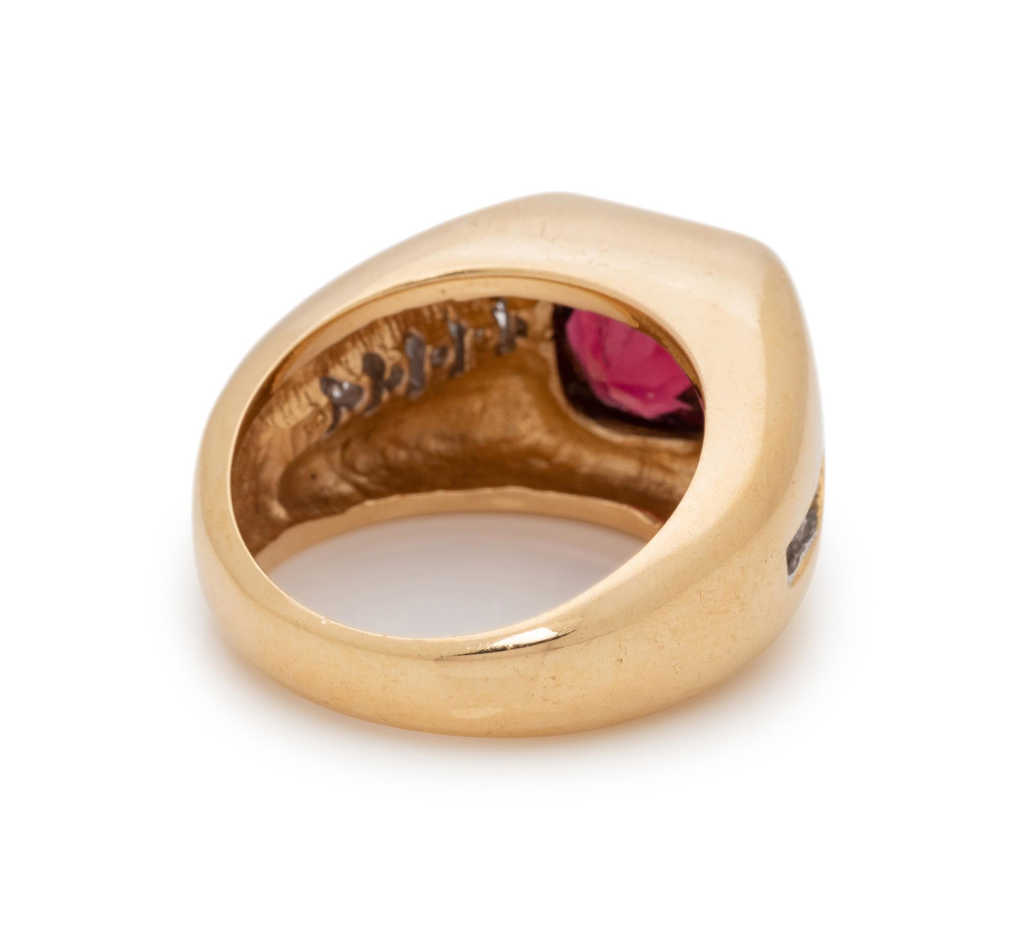 GARNET AND DIAMOND RING