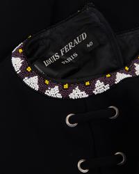 Louis Feraud Wool and Bead Trimmed Dress, 1970-90s