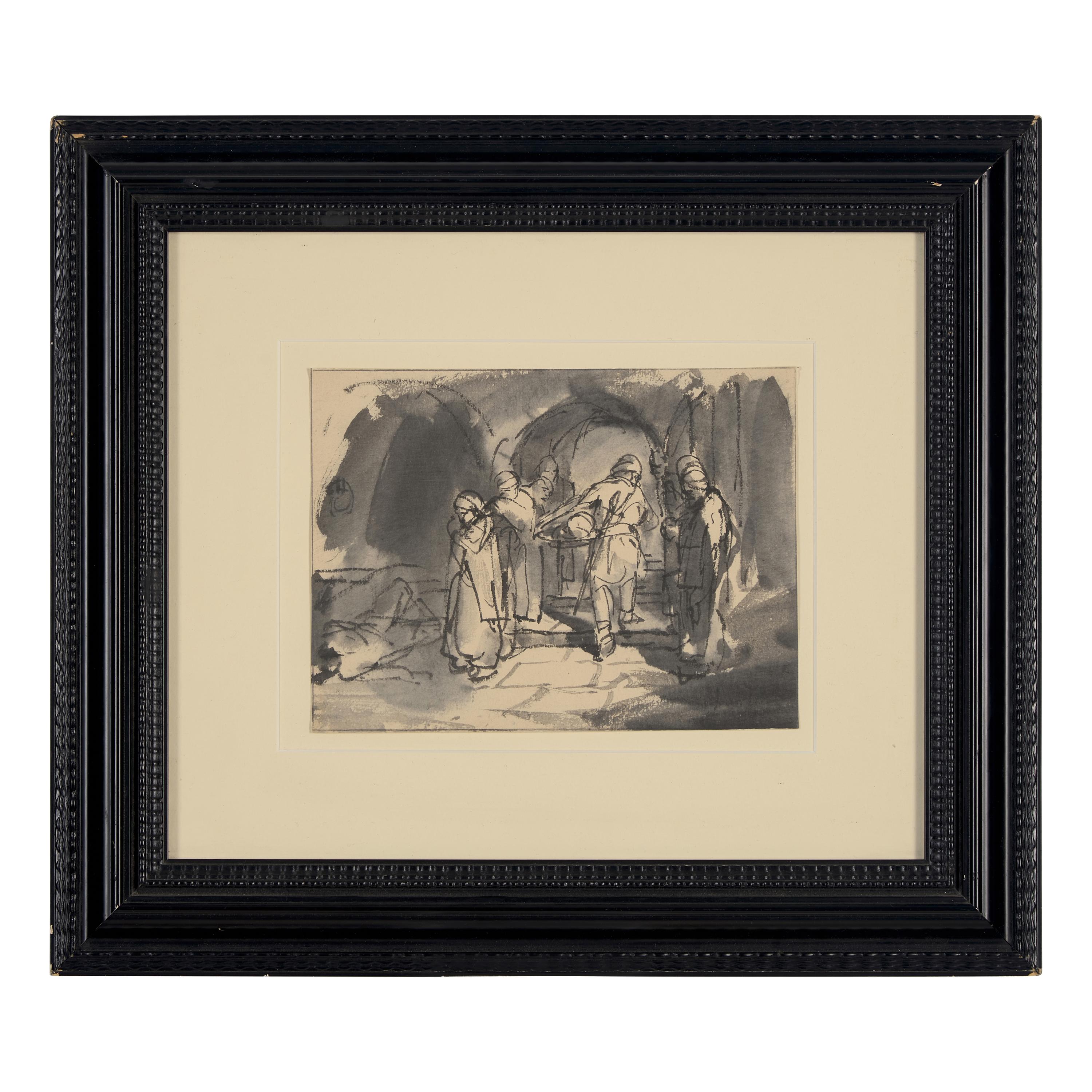 School of Rembrandt van Rijn (Dutch, 1606-1669) — The Head of Saint John the Baptist Carried on a Plate to Herod